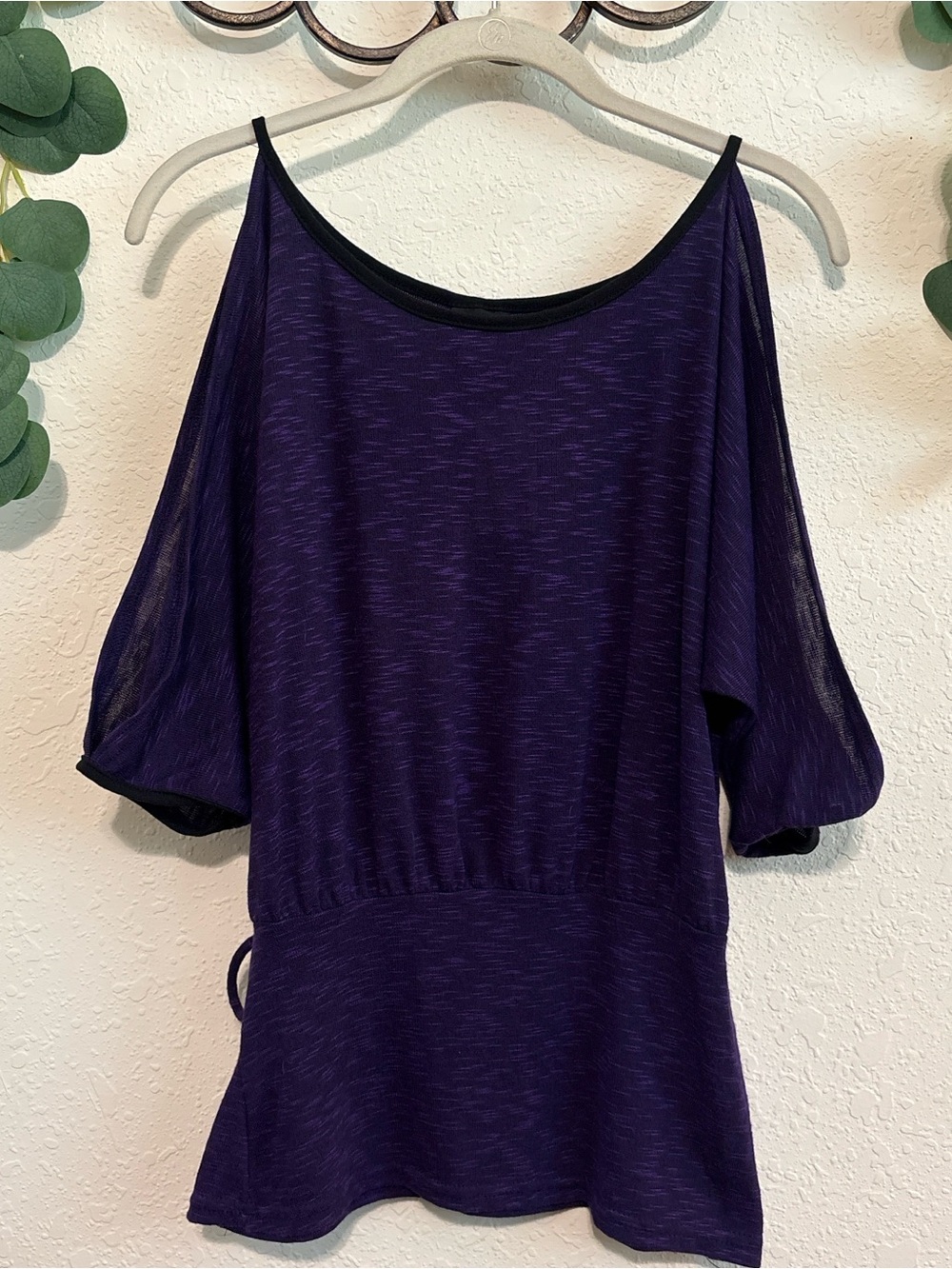 Y2K Deadstock Rue21 Purple Emo Split-Sleeved Top✨